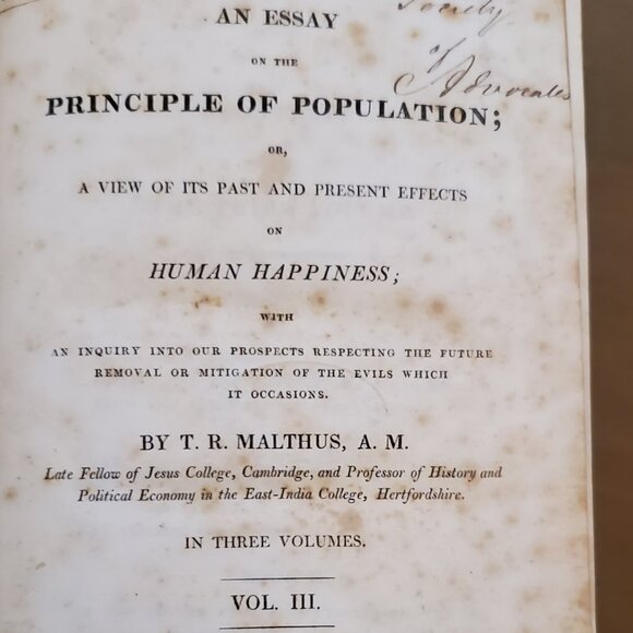 **RARE** An Essay on the Principle of Population...Malthus, Thomas R.1817 - Picture 5 of 11
